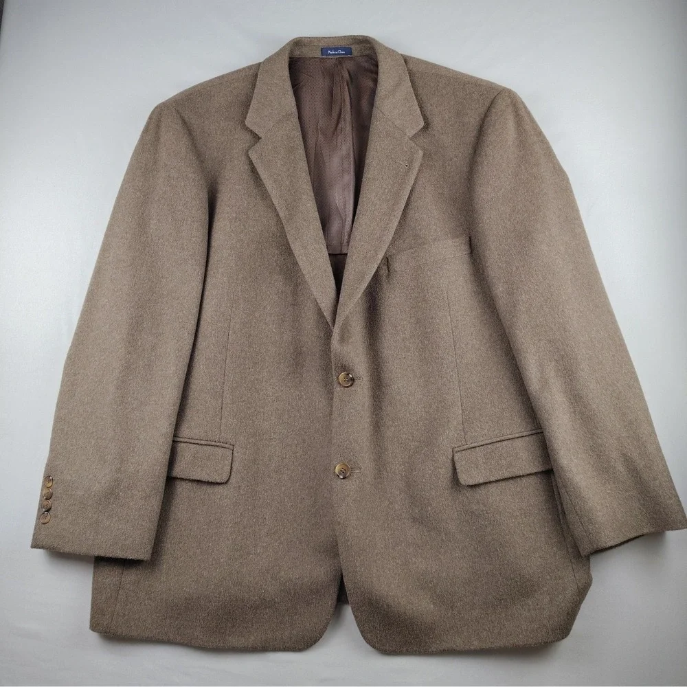 Turnbury 50R 100% Camel Hair Sport Coat Blazer Brown 2 Button Mens Jacket